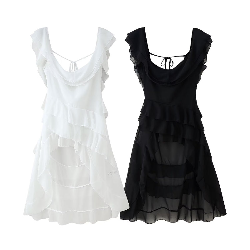 One Shoulder Ruffle Irregular Dress