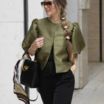Elevate Your Daily Wardrobe: The Puff Sleeve Perfection - green