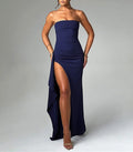 Backless High Slit Evening Dress