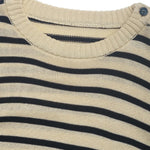 Striped Round Neck Long Sleeve Knit Top - runwayfashionista.com