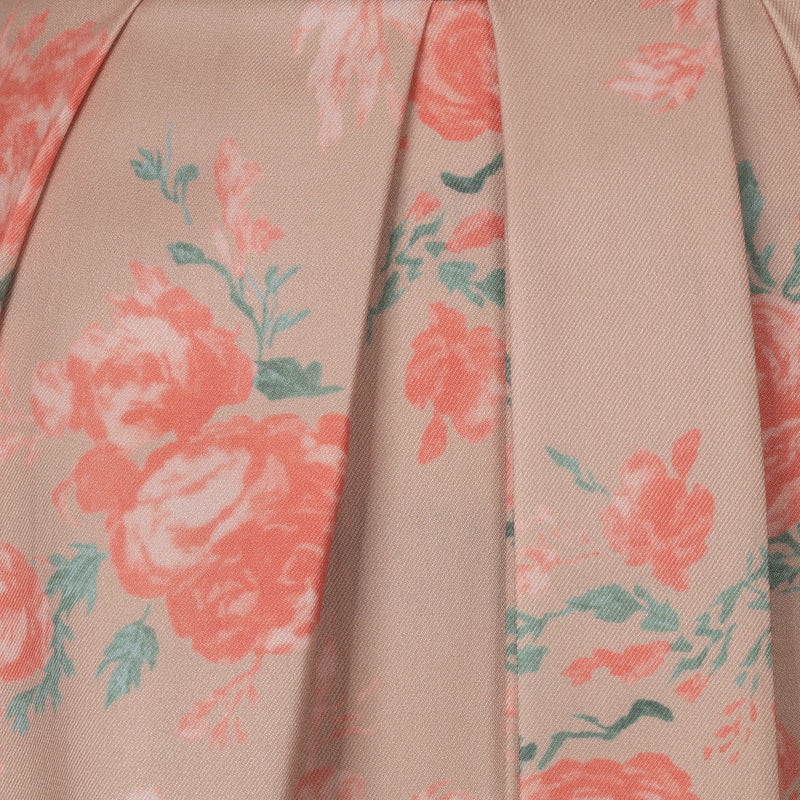 Elegant High-waisted Floral Pleated Pants