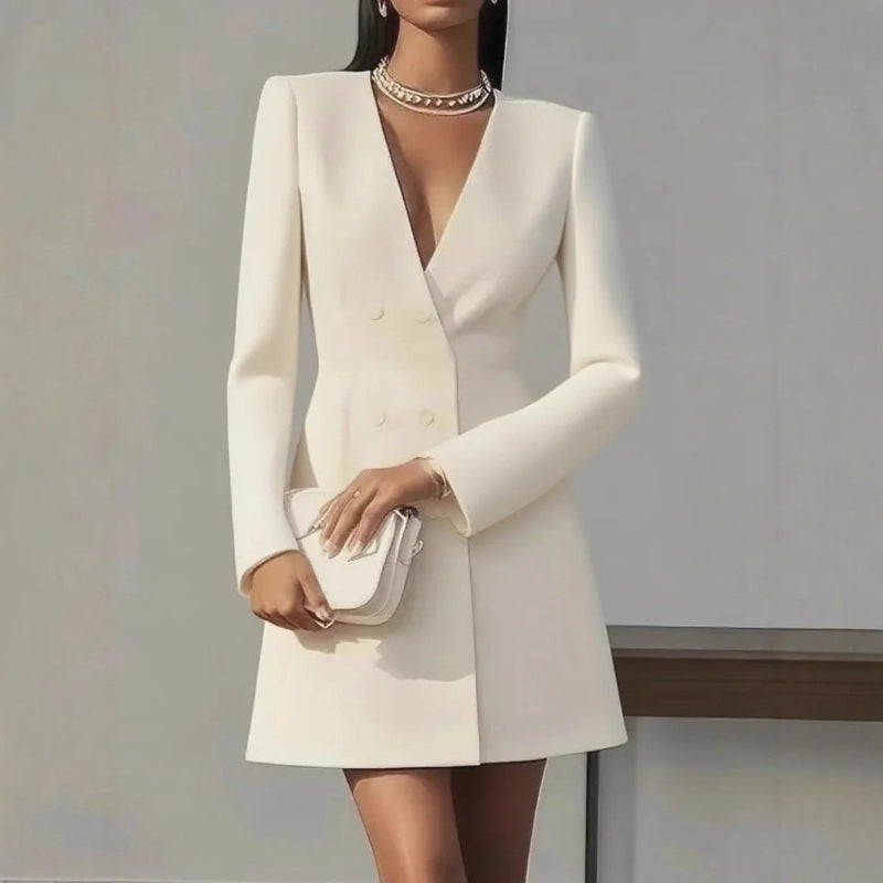 Chic V-neck Suit-style Mini Dress