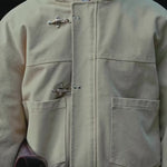 Beige Duffle Coat With Hood And Toggle Closure