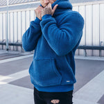 Long-sleeved Pullover Hoodie - blue