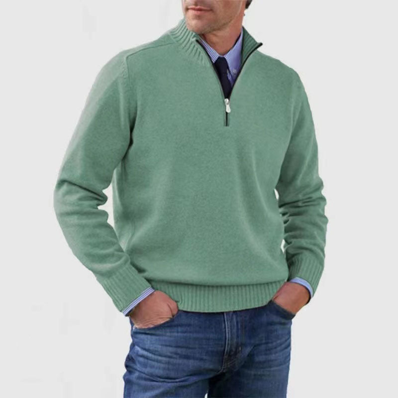 Stand Collar Zipper Sweater