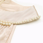 Pearl Halter High Waist Flowy Midi Dress