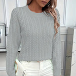 Twist Round Neck Pullover Sweater