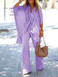 Batsleeve top + wide leg trousers - runwayfashionista.com