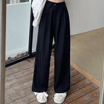 Cuffed Design Long Silk Suit Pants