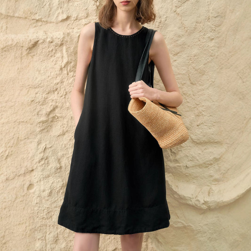 Sophisticated Summer Style | The High-End Tencel Linen A-Line Reveal - black