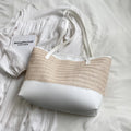Chic Straw Weave Tote with Leather Straps - runwayfashionistacom