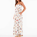 Seashell Print Pocket Midi Dress - White