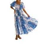 One Shoulder Multi-Way Pocket Maxi Dress - Blue