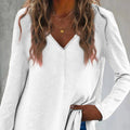 V-Neck Long Sleeve T-Shirt - runwayfashionista.com