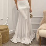 Ruffled Pleated Maxi Skirt