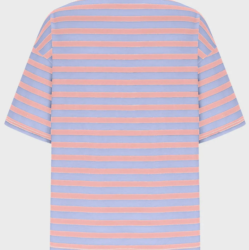 Casual Striped Quarter Sleeve T - Shirt - runwayfashionista.com