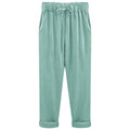 Linen cropped pants - runwayfashionista.com