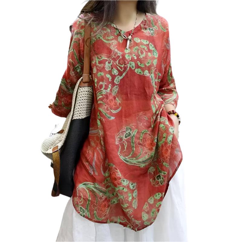 Vintage V-neck Loose Versatile Shirt
