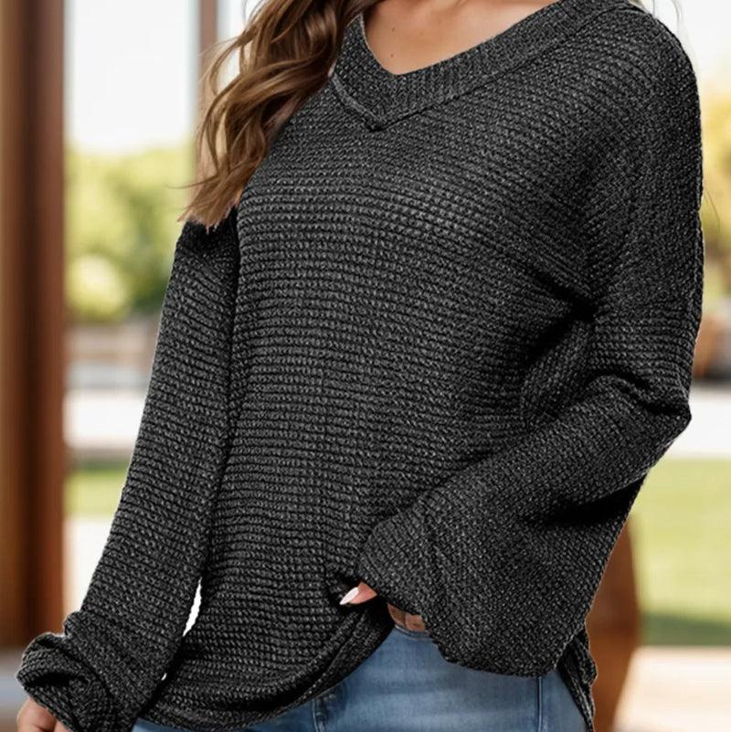 Dropped shoulder long sleeve top - runwayfashionista.com
