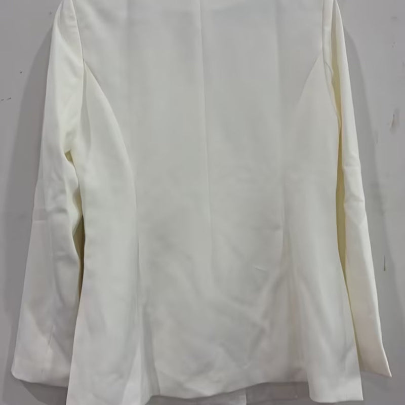 Knot Detail Blazer and Trouser Suit - white