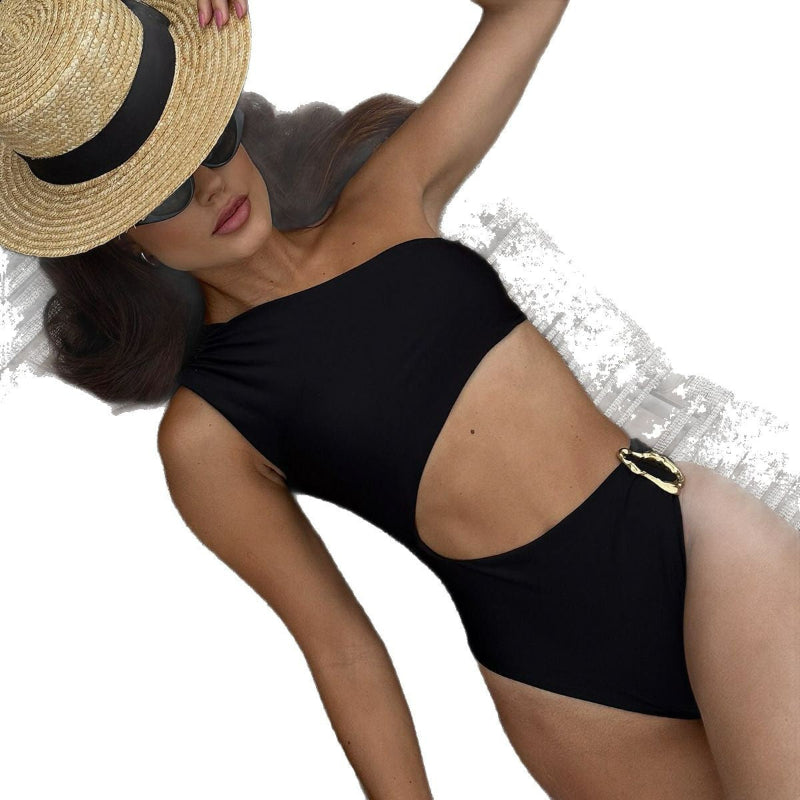 One-Piece Single Shoulder Swimwear