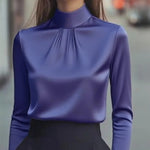 Elegant Pleated Long-Sleeve Shirt