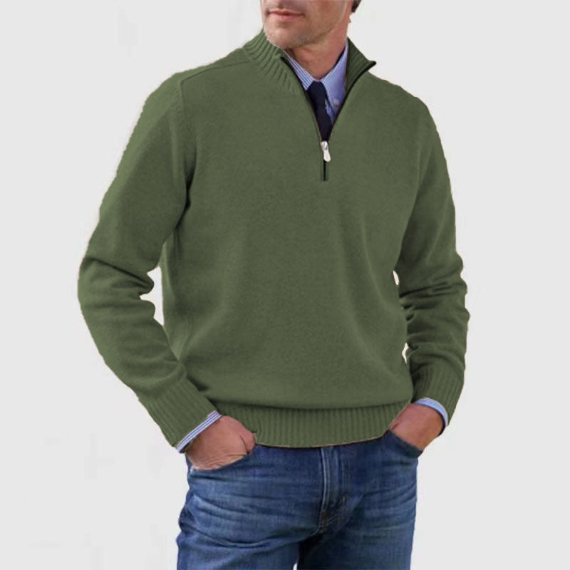 Stand Collar Zipper Sweater