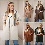 Large Size Long Sleeve Zipper Woolen Coat