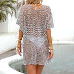 Gradient Hollow Knitted Sunscreen Cover Up