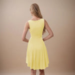 High-Low Round Neck Sleeveless Mini Dress