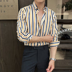 Long-sleeved Striped Shirt - yellow
