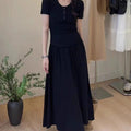 Fitted Top and Midi Skirt Two-Piece Set