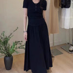 Fitted Top and Midi Skirt Two-Piece Set