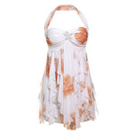 Bold & Beautiful: Halter Neck Backless Mini Dress - white