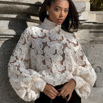 White Floral Pearl Textured Shirt