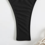 Solid Color Special Mesh Three - Piece Beachwear Set