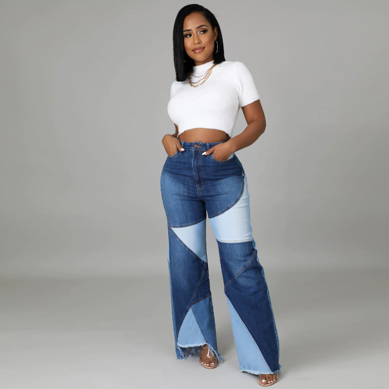 Washed Stitching Jeans - runwayfashionista.com