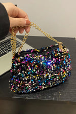 Sequin Removable Strap Shoulder Bag - Stylish & Versatile - runwayfashionista.com