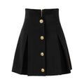 Black high waisted A-line skirt