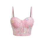 Bra Set Ultra-thin Mesh Fishbone Steel Ring Gathered Embroidered Underwear