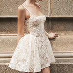 Elegant Lace Panel Mini Dress