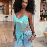 Sequined Tassel Camisole Top