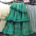 Multi-layer Fungus Edge Stitching Mesh Skirts - runwayfashionista.com