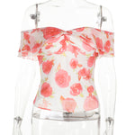 Bold Edge: The One-Shoulder Mesh Printed Top