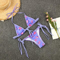 Contrasting Print Strap Sexy Bikini - runwayfashionista.com