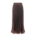 Glossy pleated long skirt