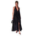 Backless Pleated Split Dresses