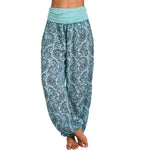 High-Waist Digital Print Wide Harem Pants