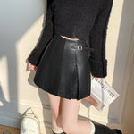 High-Waisted PU Leather Mini Skirt