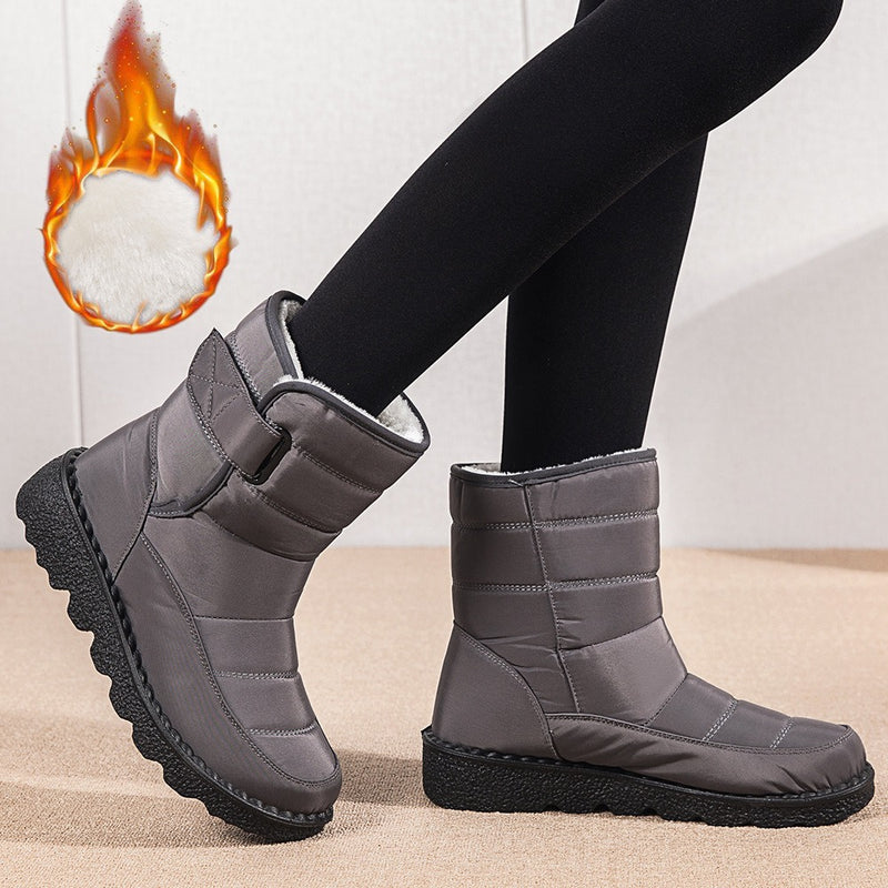 High Top Waterproof Plush Cotton Boots - runwayfashionista.com